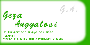 geza angyalosi business card